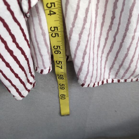 J for Justify Red White Striped Maxi Romper Dress Sz XL Open Front w Shorts Boho - Picture 7 of 10